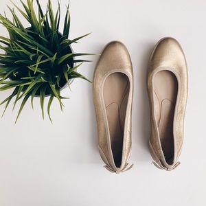 Salvatore Ferragamo Champagne Ballet Flat